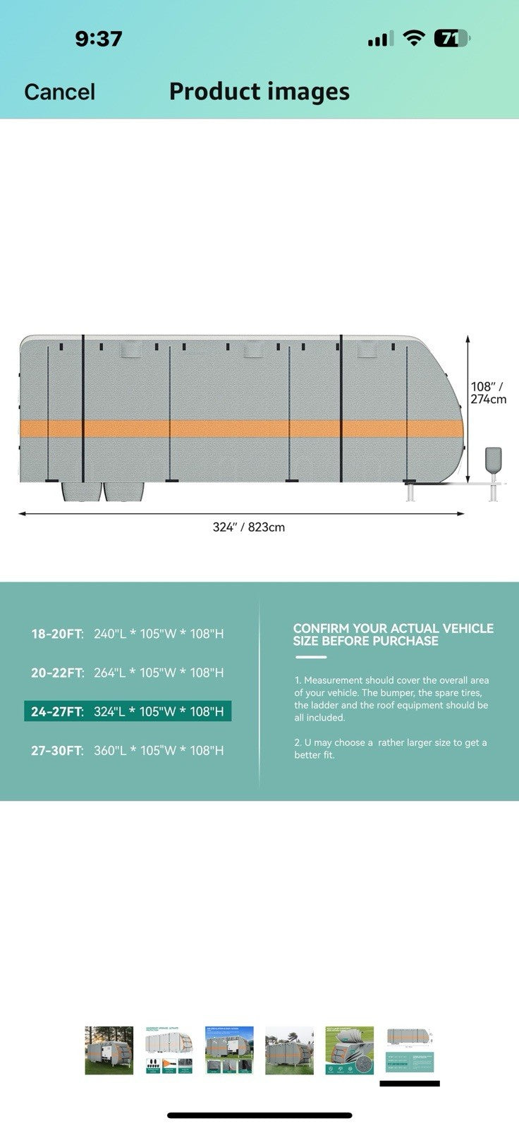 YITAHOME 24-27FT Travel Tailer Cover Camper CoverSuper Thick Waterproof 