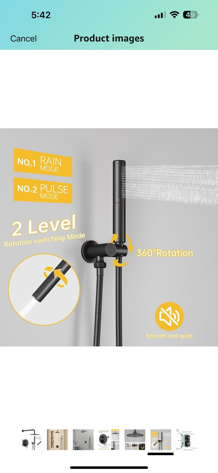 BESy Shower System with 10 Inch Round Rain Shower Head and Handheld Wall