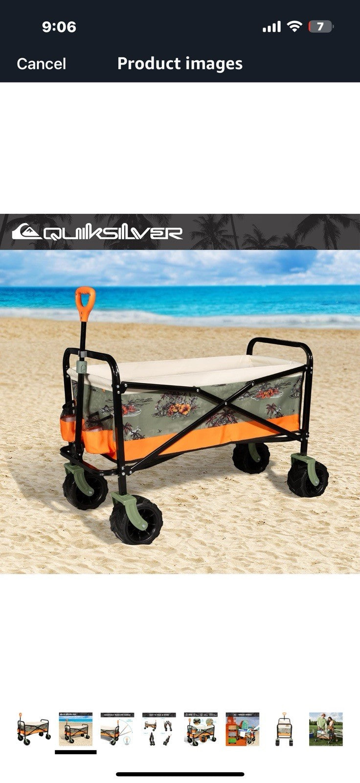 QUIKSILVER Folding Beach Wagon Cart – Heavy-Duty Collapsible Utility 