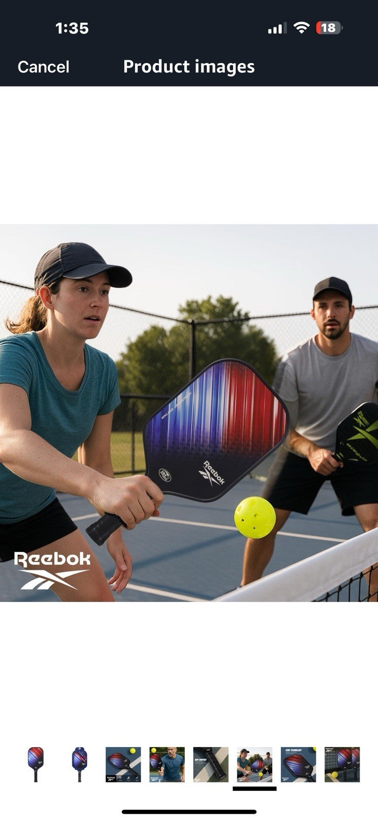 Reebok - Pro Streak Elongated Paddle, Durable Construction, Red