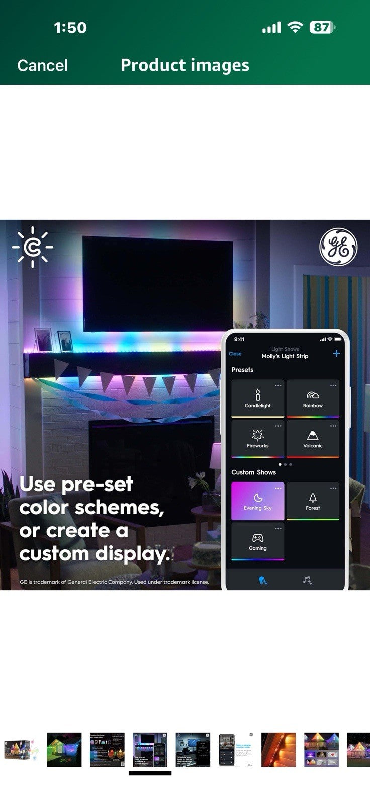 Cync Dynamic Effects Outdoor Smart Eave Lights 100ft