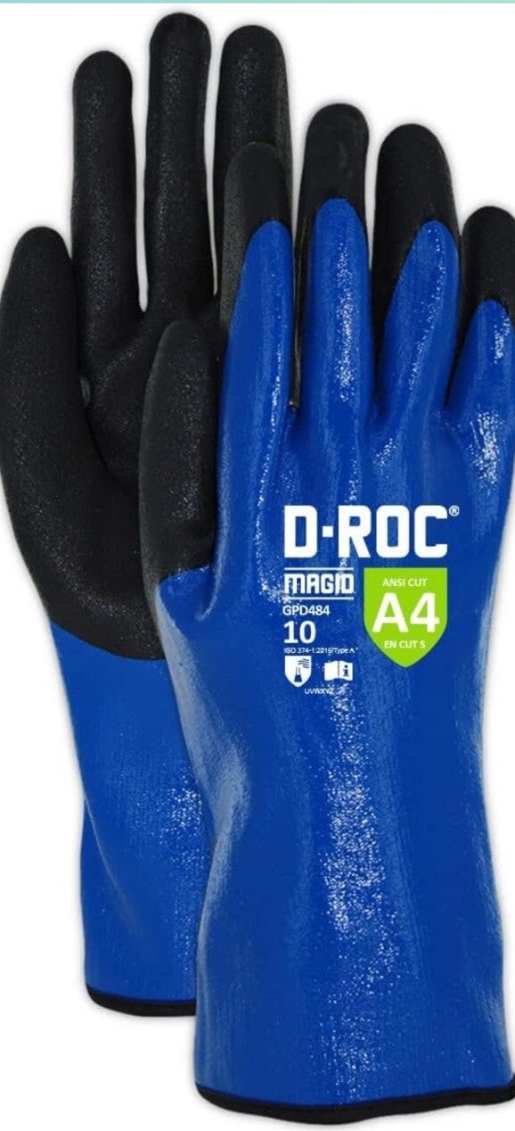 MAGID Waterproof Level A4 Cut & Chemical Resistant Work Gloves, 12 PR 11XXL