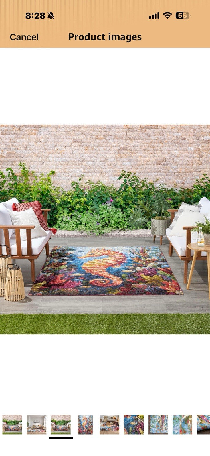 Nourison Home Color Splash Multicolor 5'3" x 7'3" Area Rug - Easy Clean,