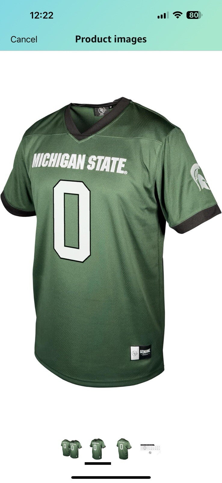 NCAA Mens Michigan State Spartans Football Charles Brantley X Large 