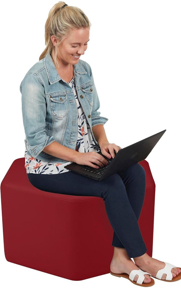 FDP Pro Series Hexagon Ottoman Stool - Hand Upholstered Ottoman 
