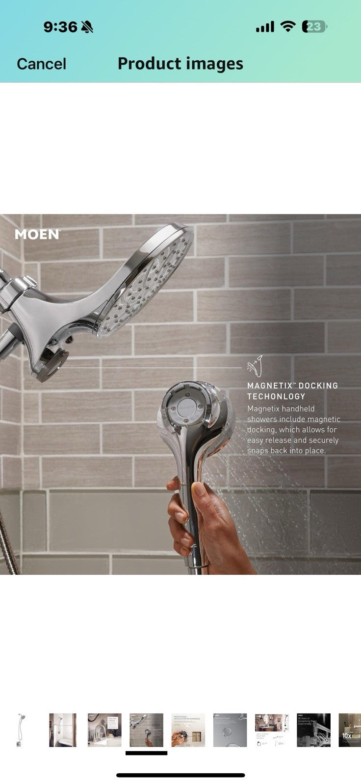 Moen Ronan Chrome Single-Handle Modern Shower Faucet with Square 