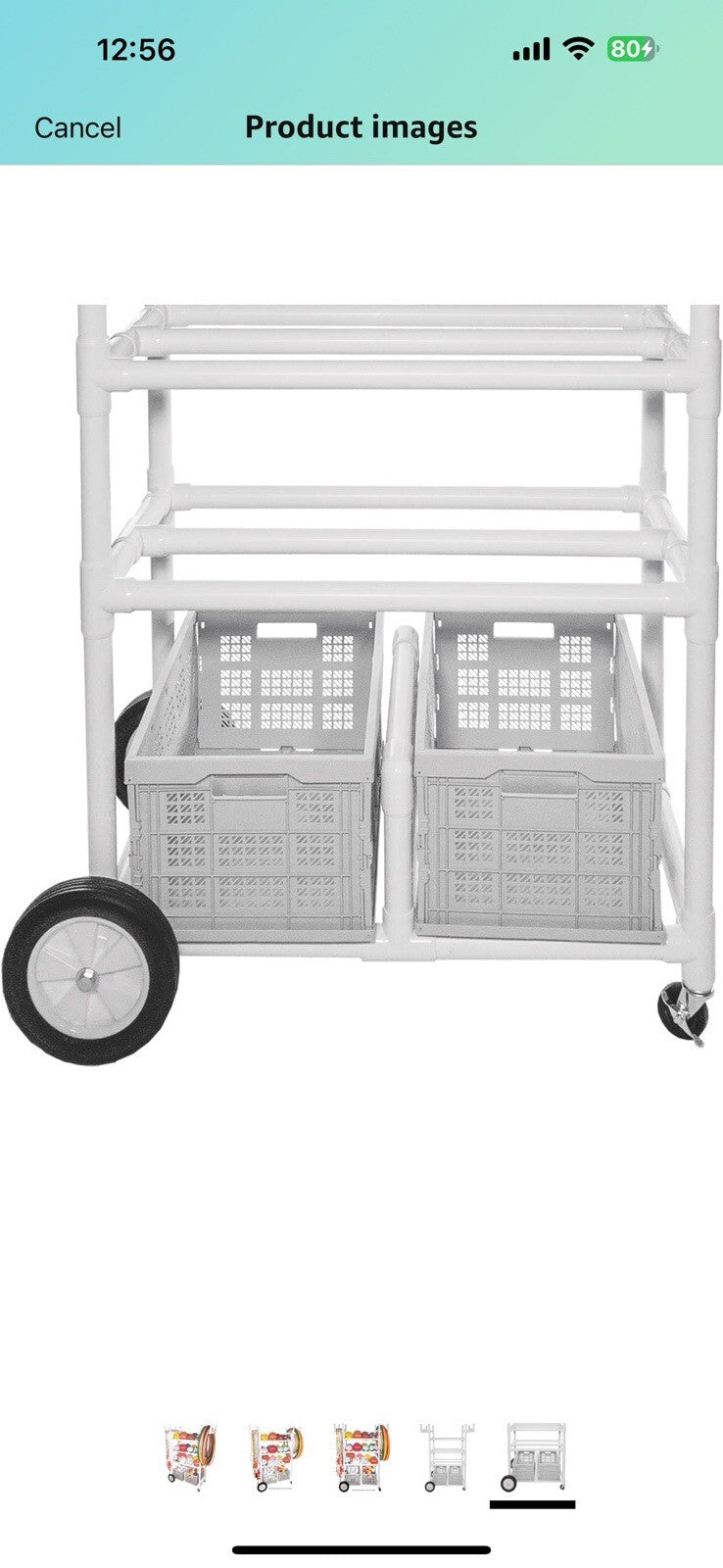 Champion Sports High Impact All-Terrain Heavy-Duty Cart, White, 53" x 19" x 59