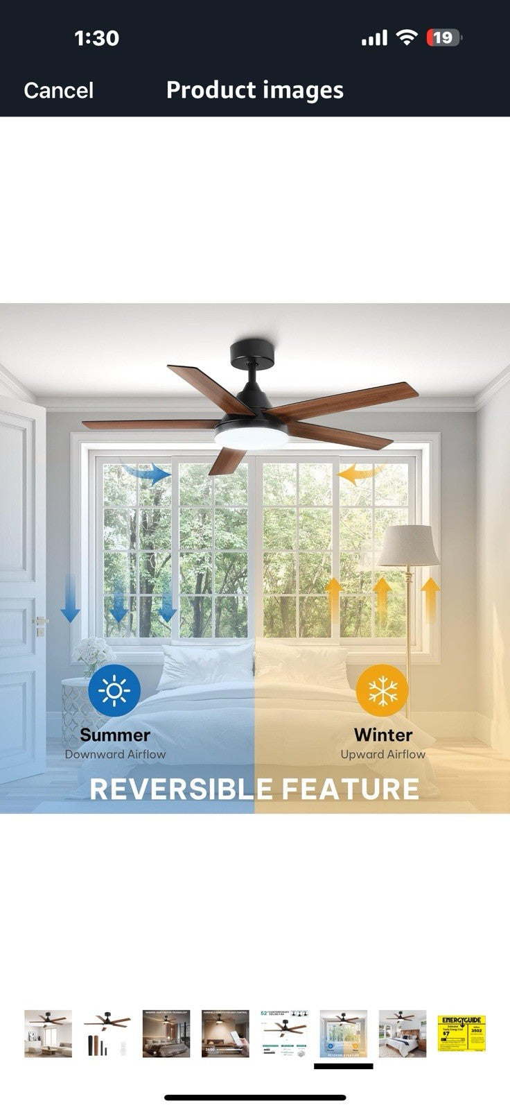 YITAHOME 52" Ceiling Fan with Lights & Remote, 3502 CFM, 3 CCT, 4