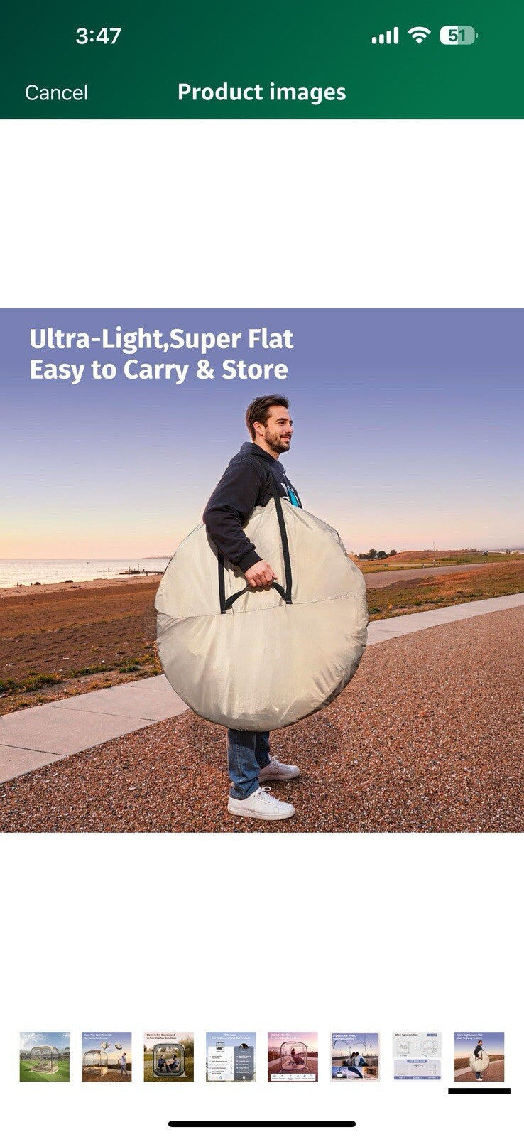 EAST OAK Clear Tent for Sport Events, Fishing & Outdoors | Pop Up Bubble