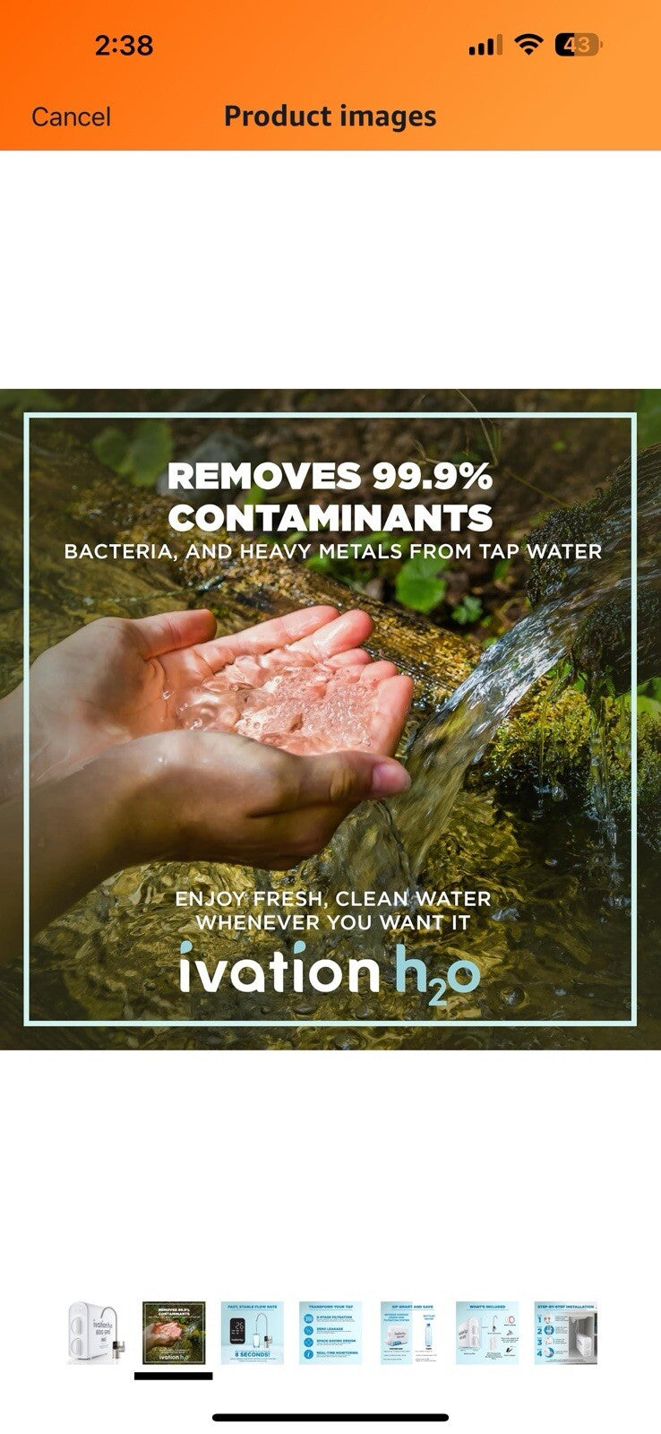 Ivation H2O 600 GPD Reverse Osmosis Under Sink Tankless Water Purifier