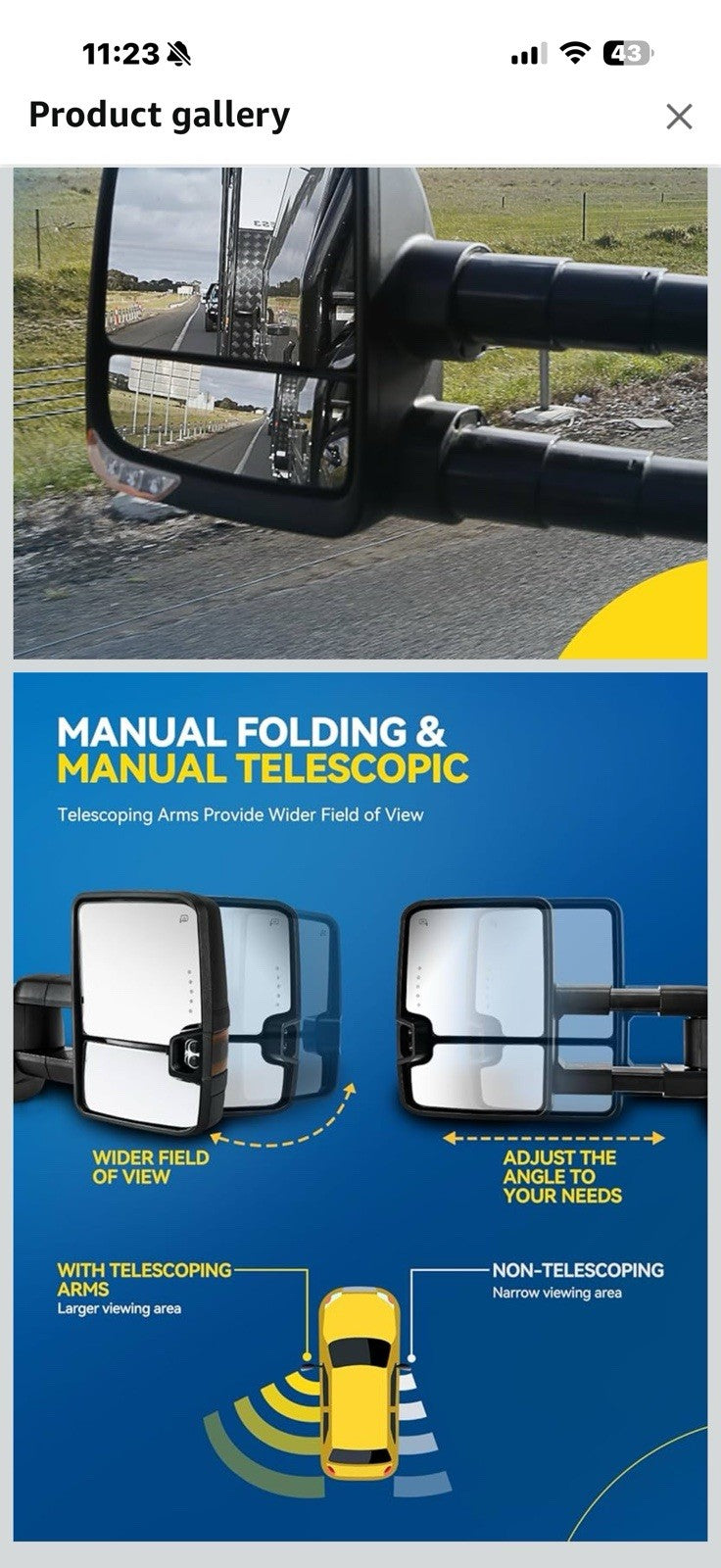 PHILTOP Towing Mirrors Compatible with 1999-2016 F-250 Super Duty, 