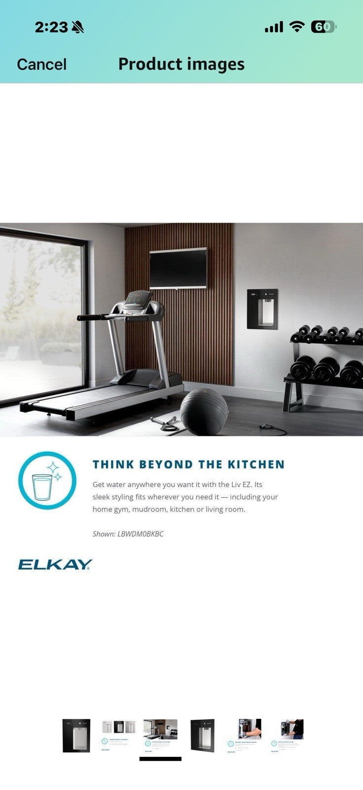 Elkay LBWDM0BC Liv EZ Mechanical Built-in Filtered Water Dispenser
