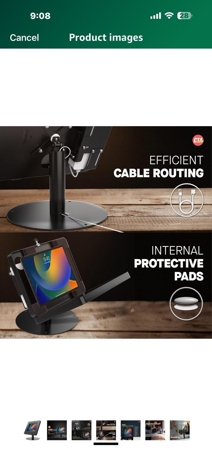 Premium iPad Retail POS Stand – CTA Upscale Tablet Kiosk Stand with 360 