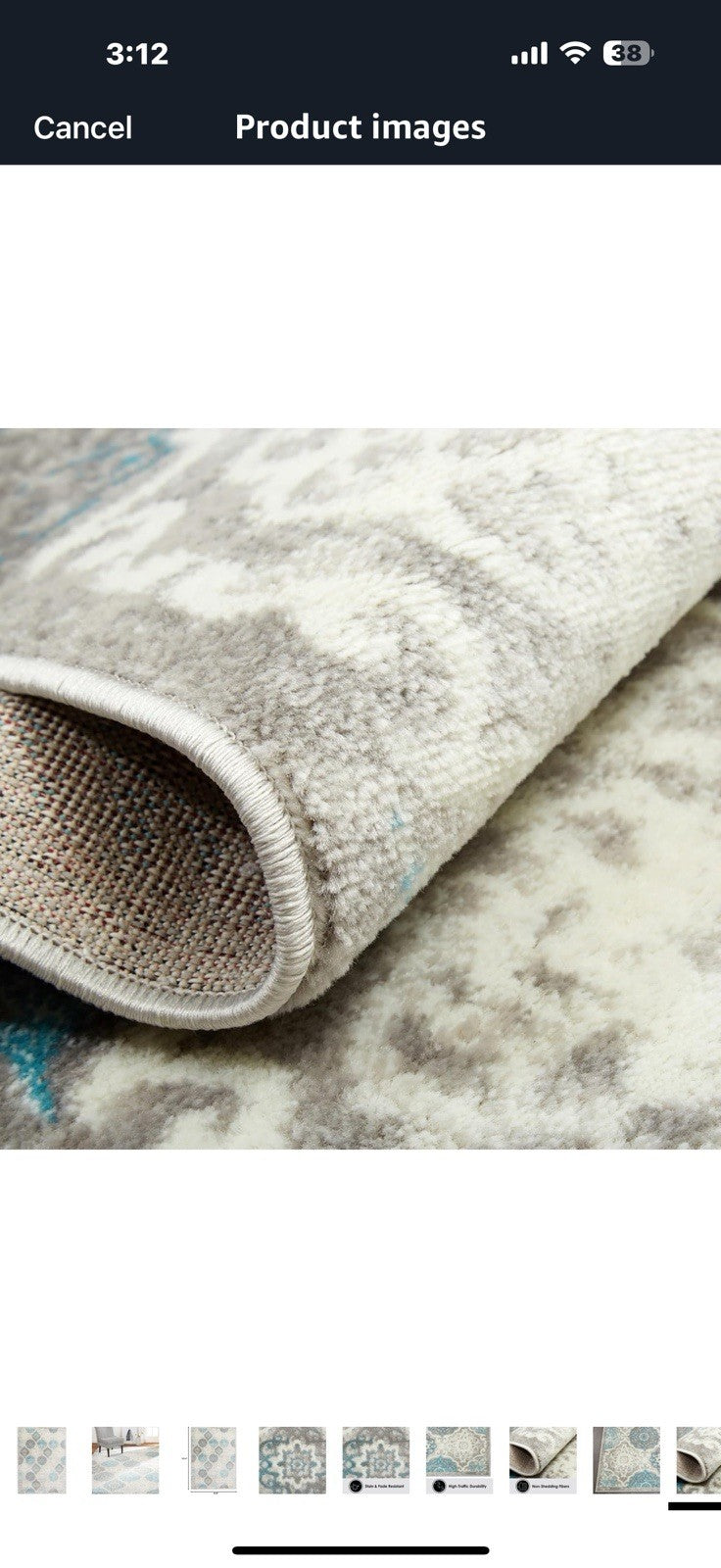 Home Dynamix Boho Celeste Transitional Damask Area Rug, Grey/Blue, 7'9"x10'2