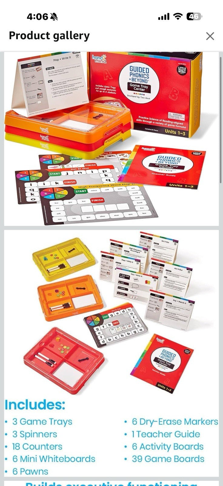 hand2mind Guided Phonics + Beyond Game Tray Center, Units 1-3, ﻿Tara 