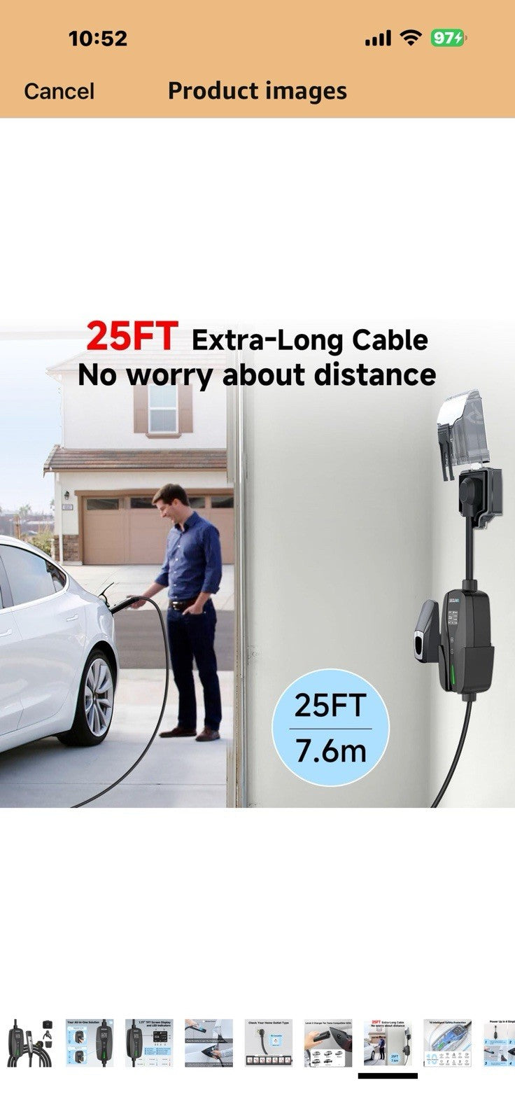 Level 2 EV Charger for Tesla, 32Amp 240V 7.68kW NACS EV Chargers