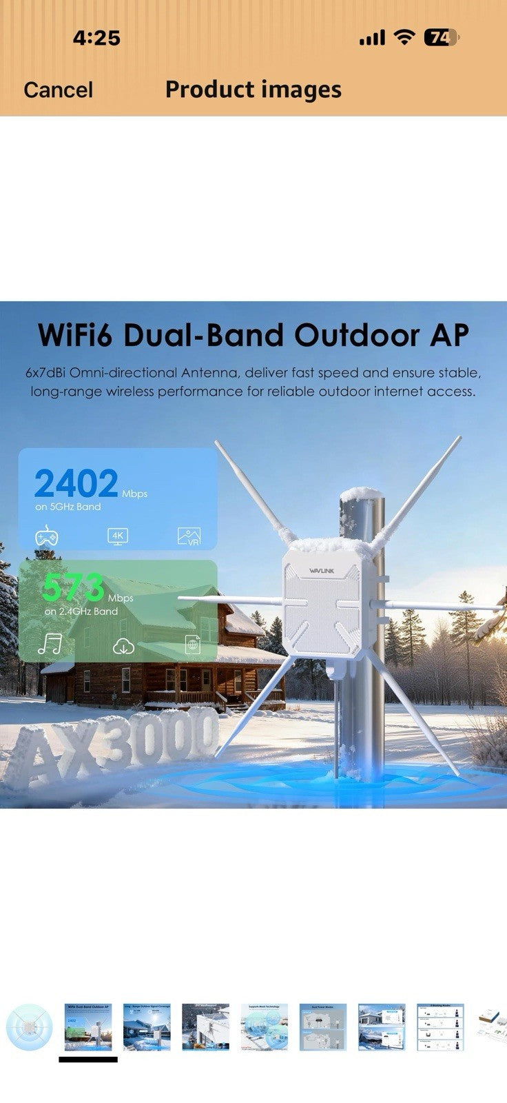 WAVLINK AX3000 Outdoor WiFi 6 Extender, 2026 Long Range Outdoor 