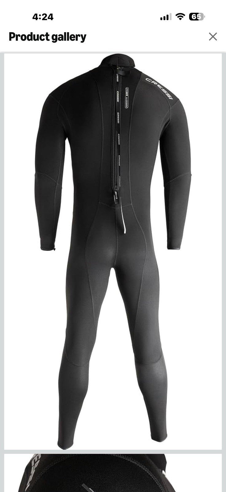 Cressi Men's 1 mm Back-Zip Neoprene Wetsuit for Scuba Diving - Pre-Shaped