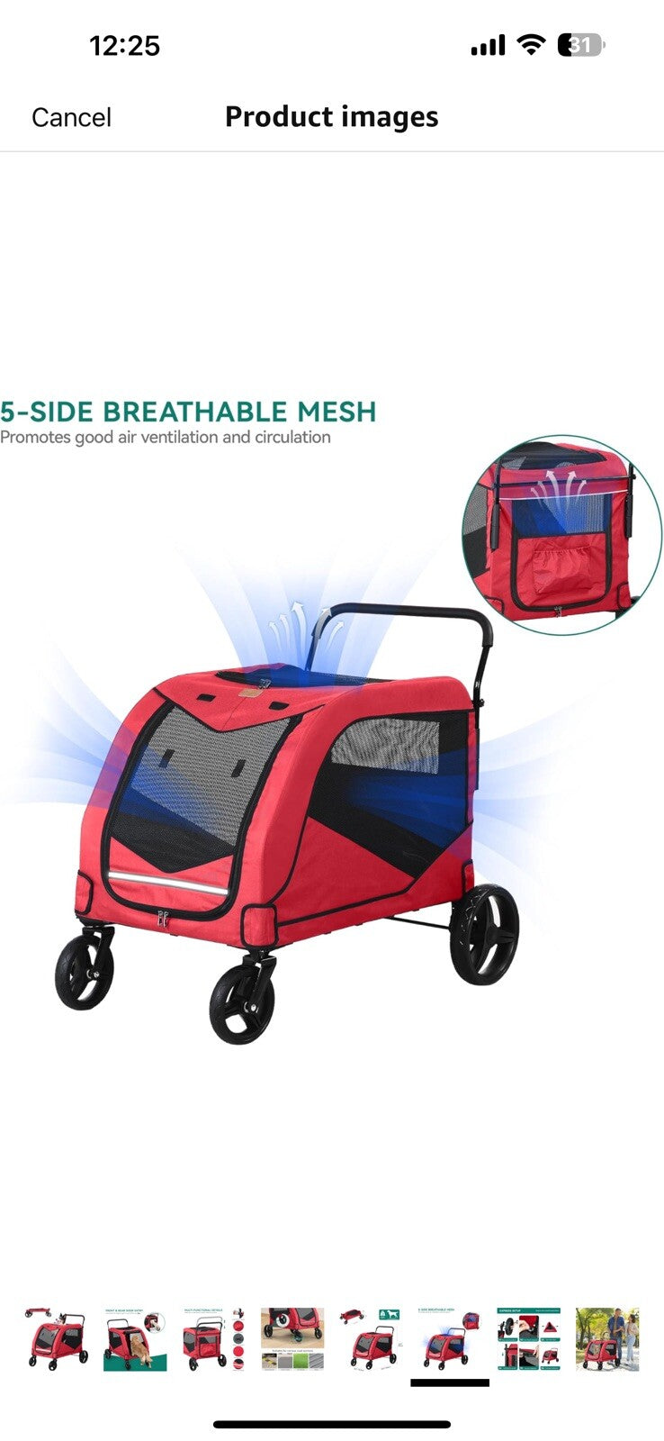 YITAHOME Dog Stroller, Pet Stroller for Large Dogs Up to 176 lbs,