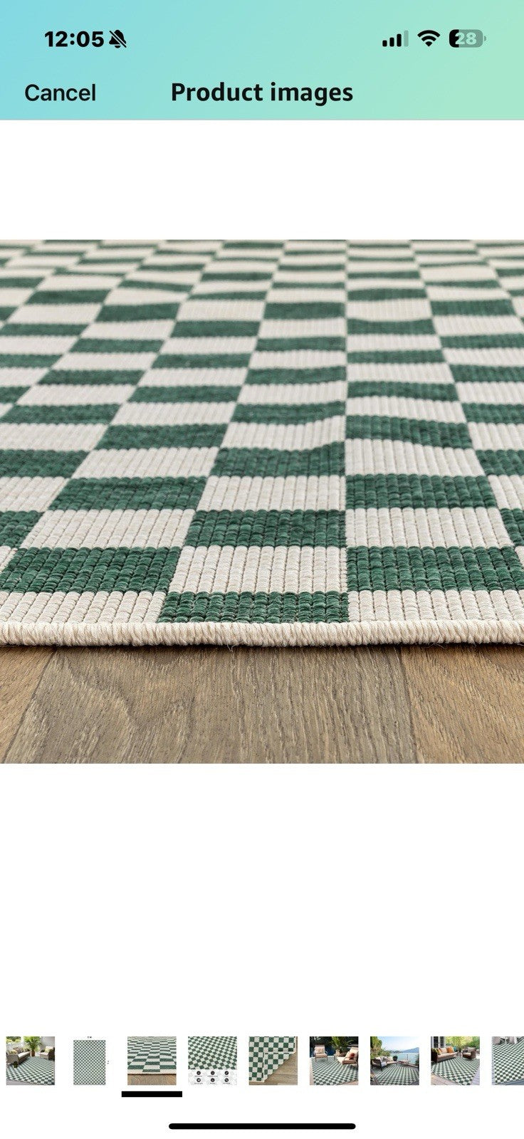 Rugshop Contemporary Checkered Weather Resistant Reversible Indoor/
