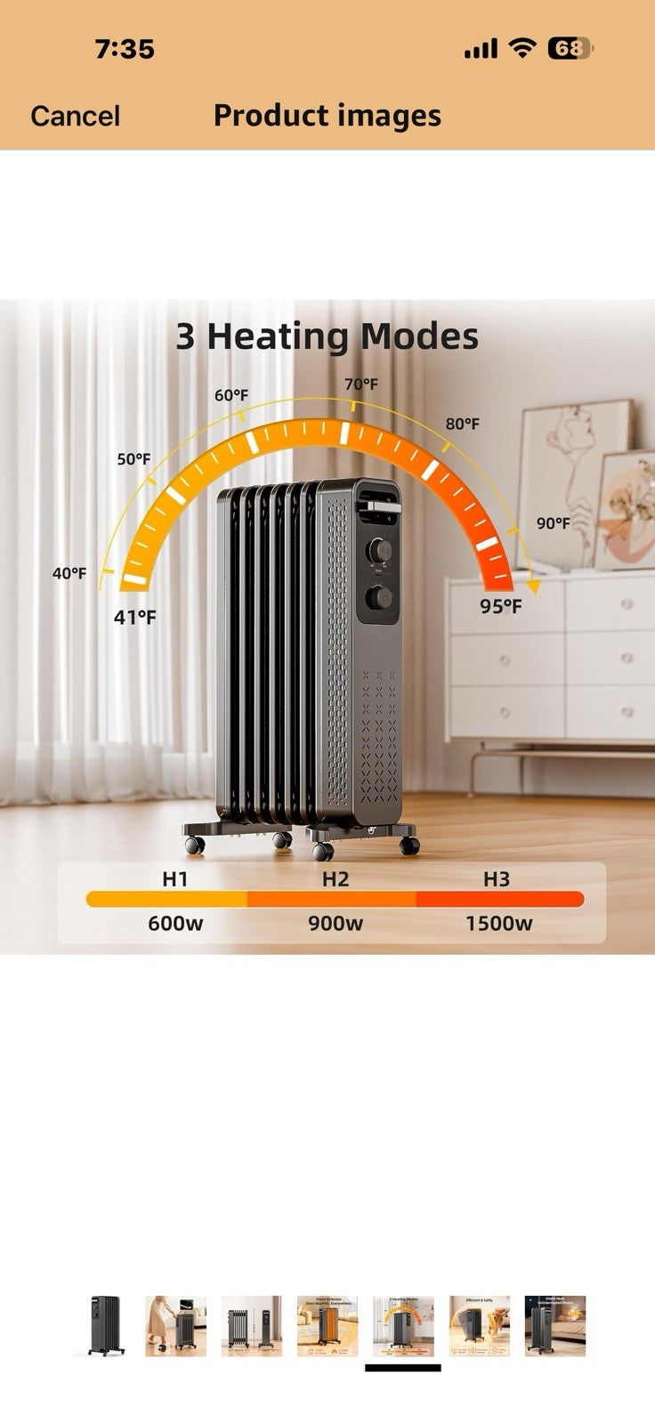 Electactic Oil Radiator Heater for indoor Use Large Room with Remote