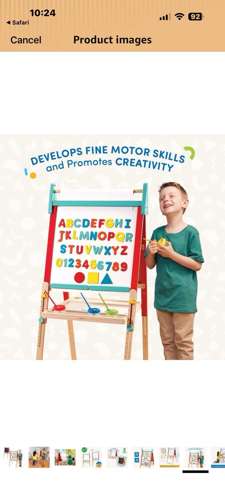 Battat – Wooden Art Easel for Kids with Magnetic Whiteboard & Chalkboard 