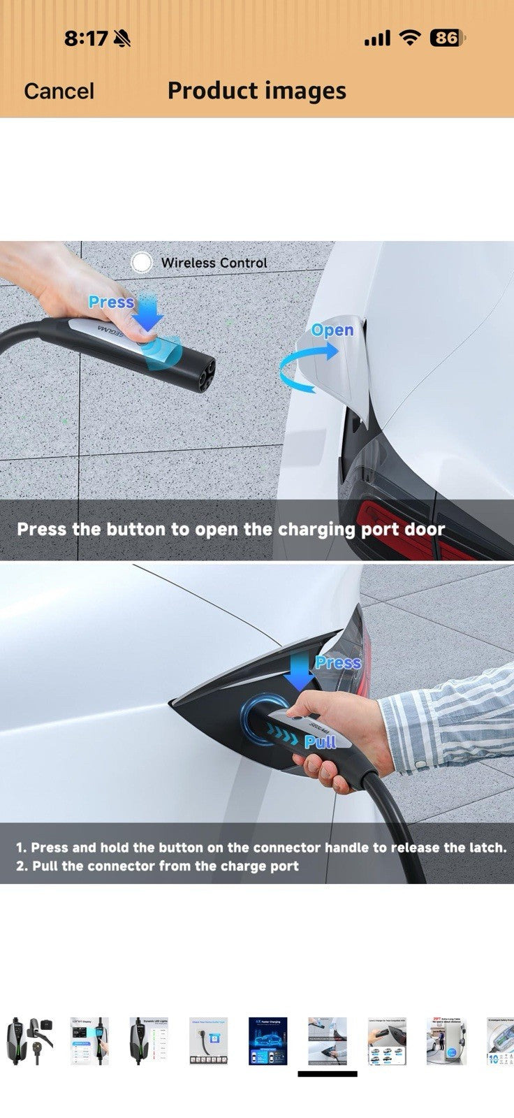 Level 2 EV Charger for Tesla, 32Amp 240V 7.68kW NACS EV Chargers,