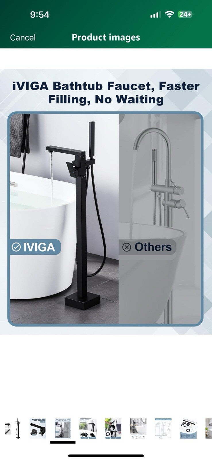 Freestanding Tub Faucet Floor Mount Tub Filler High Flow Bathtub Faucet