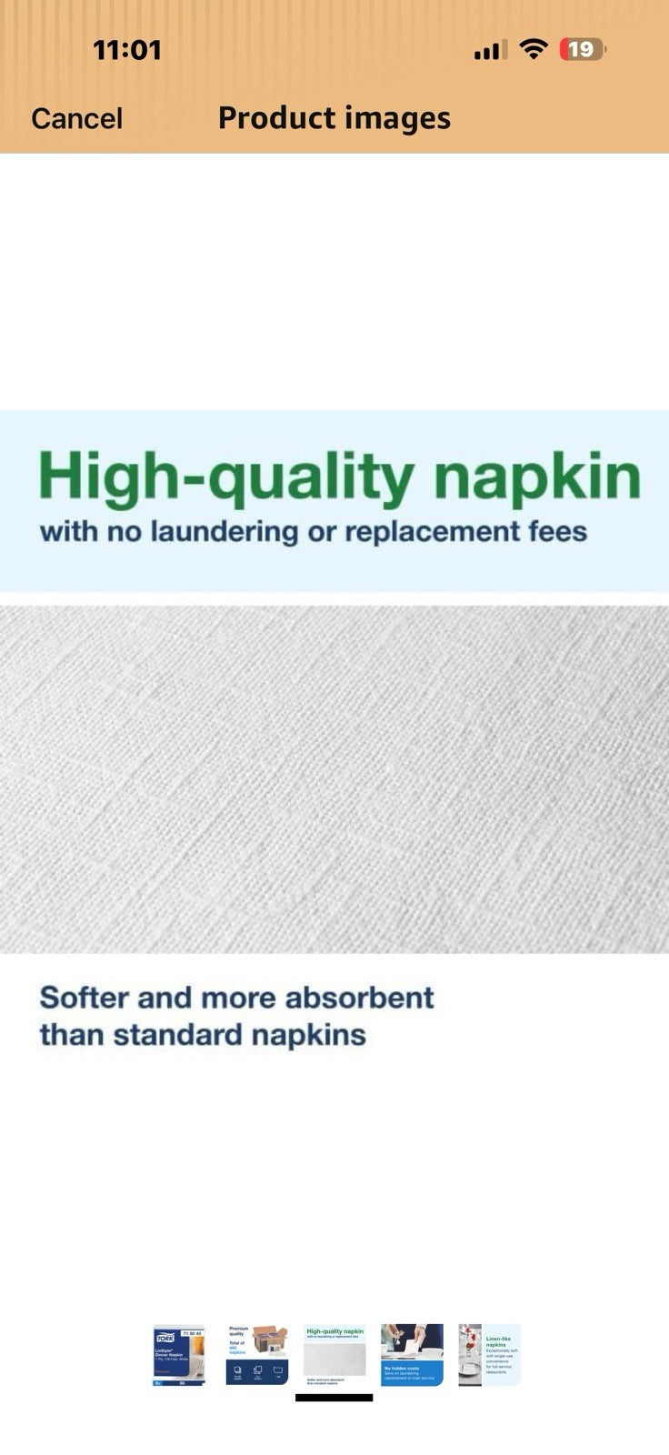 Tork LinStyle White Dinner Napkin, Disposable Napkins, Premium, Pre-folded 