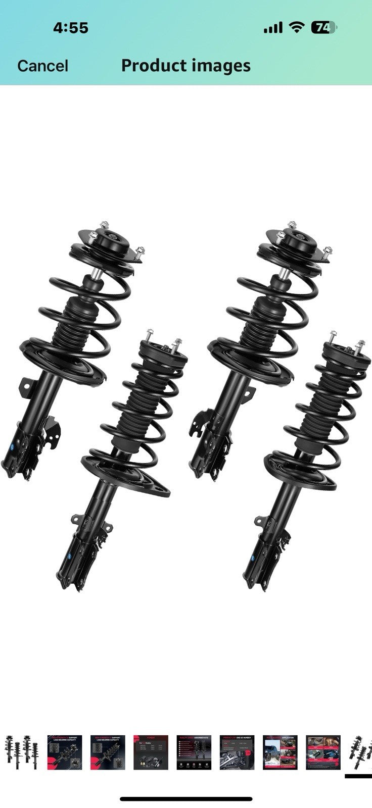 BDFHYK 2PCS Front and 2PCS Rear Shock Absorbers kit Compatible with Toyota 