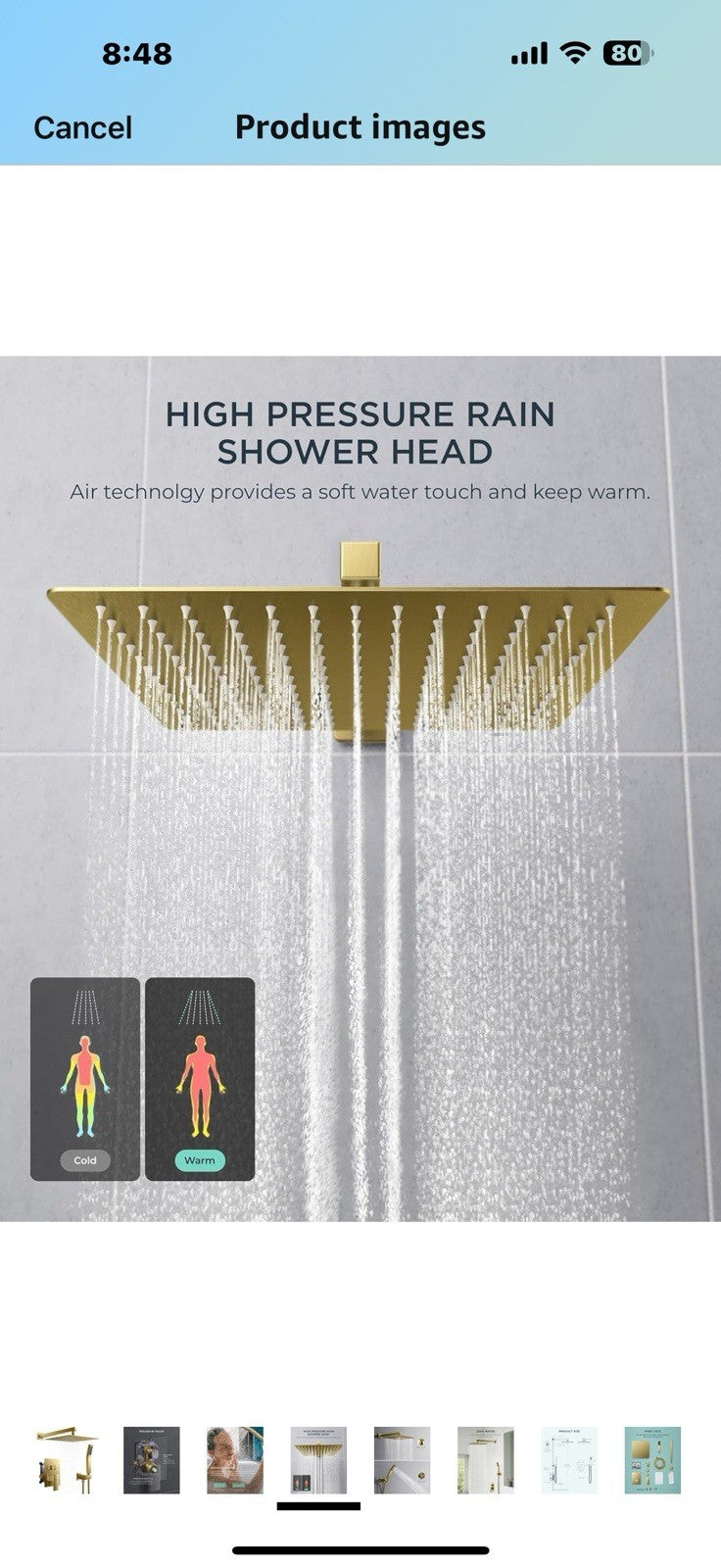 FORIOUS Rain Shower Head System, 10 Inch Shower Faucet Set with with handheld