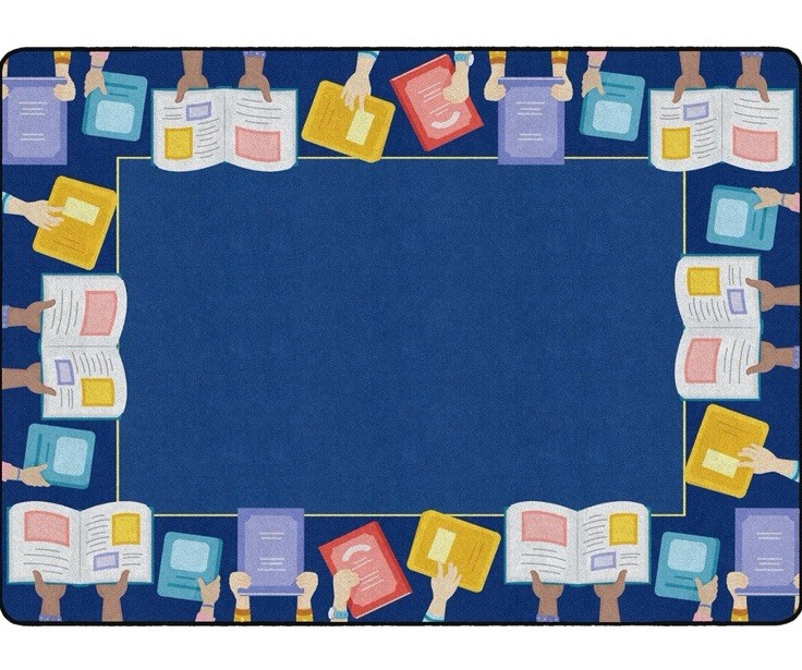 Flagship Carpets Book Border Multicolor Children's Educational Rug for 6' x 8'4"