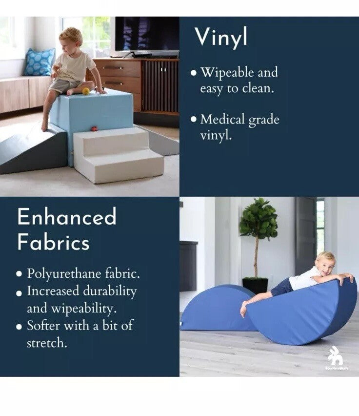  Blocksy + Kids Couch, Indoor Foam Playset, 6 Piece Soft Toddler 