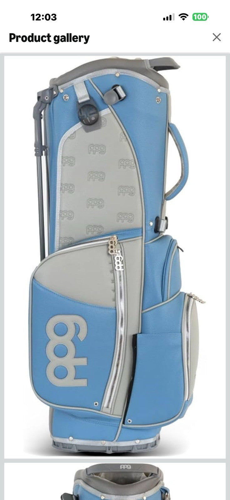 PPG Pin Point Golf Triumph Series Leather Stand Bag, 7-Way Club Divider,