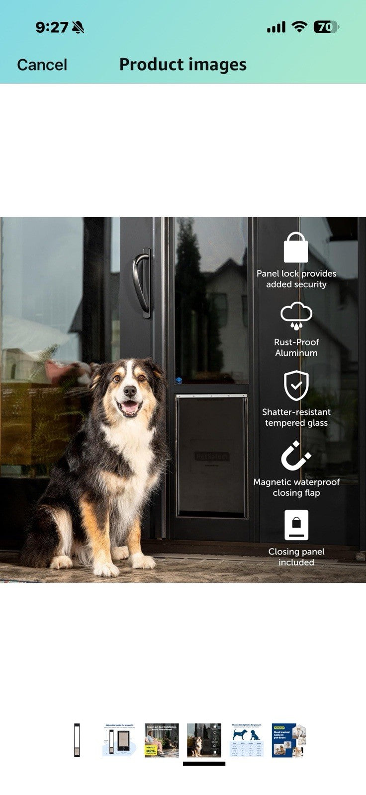 PetSafe Sliding Glass Pet Door - No-Cut DIY Install Doggy Door for Renters