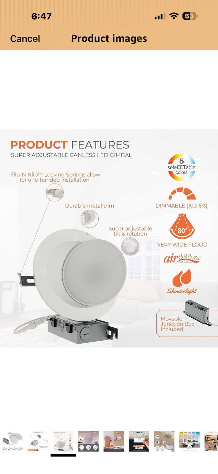 HALO HLA 6 in Super Adjustable Integrated LED Recessed Gimbal