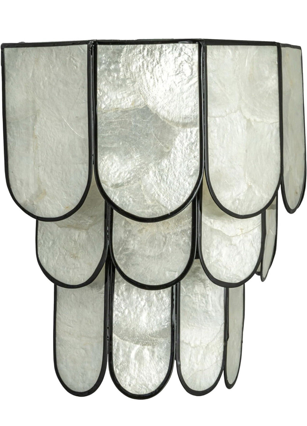 Creative Co-Op EC1684, Black Laminated Capiz Tiered Wall Sconce,