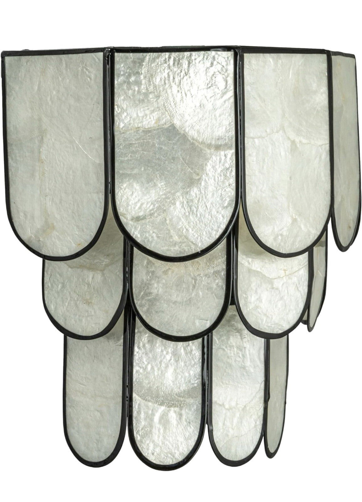 Creative Co-Op EC1684, Black Laminated Capiz Tiered Wall Sconce,