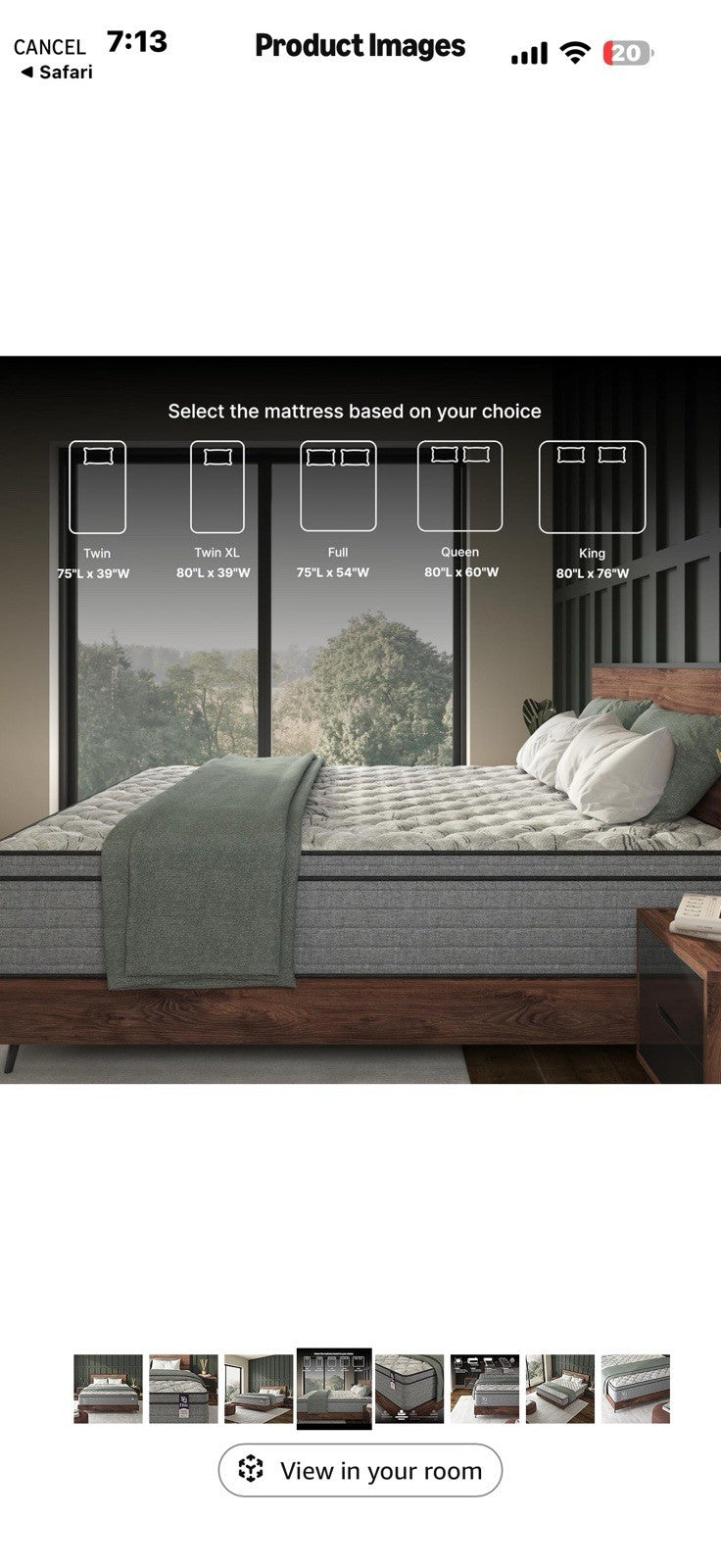 NapQueen Elite Series Machka Twin Size Mattress, 10 Inch Cooling Gel Memory
