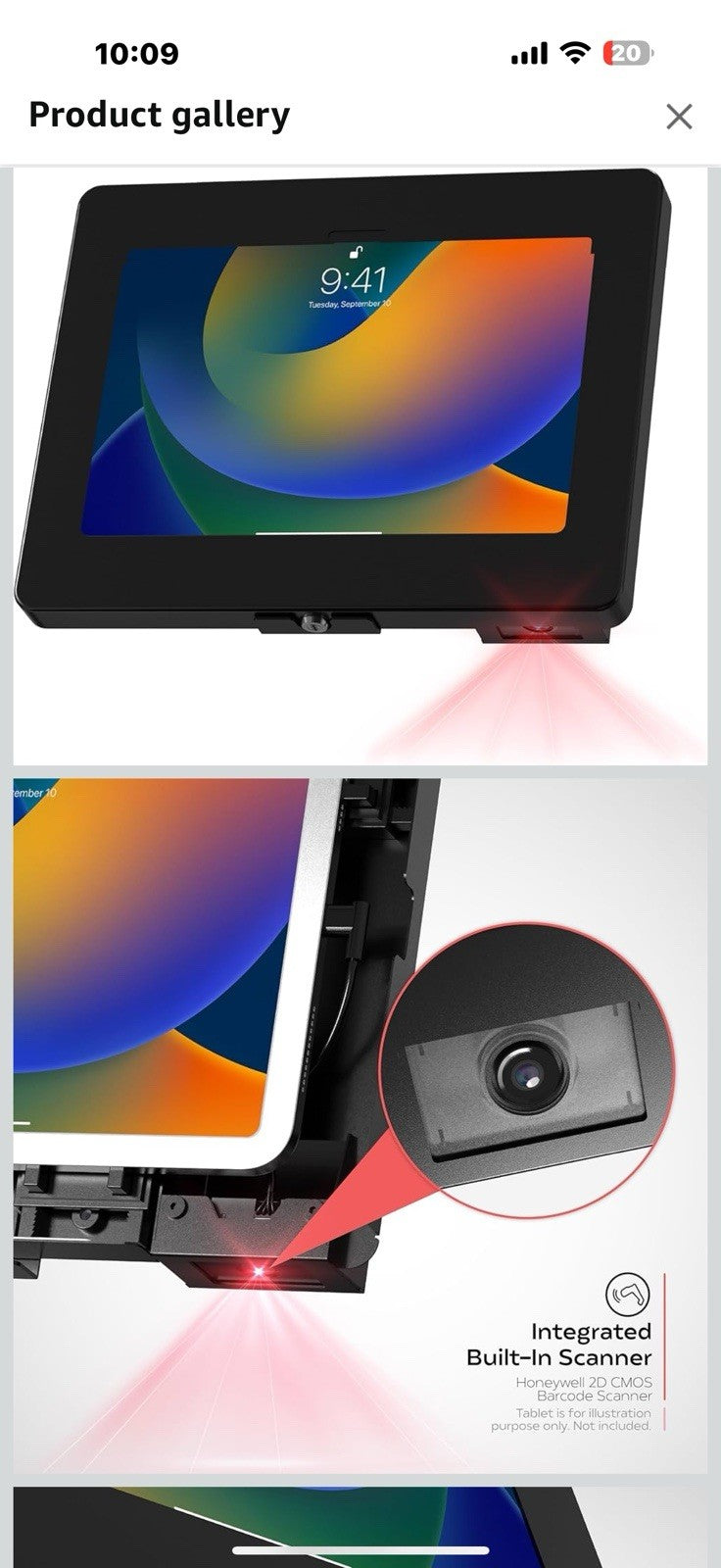 iPad Wall Mount with Barcode Scanner – CTA Anti-Theft Tablet Enclosure 
