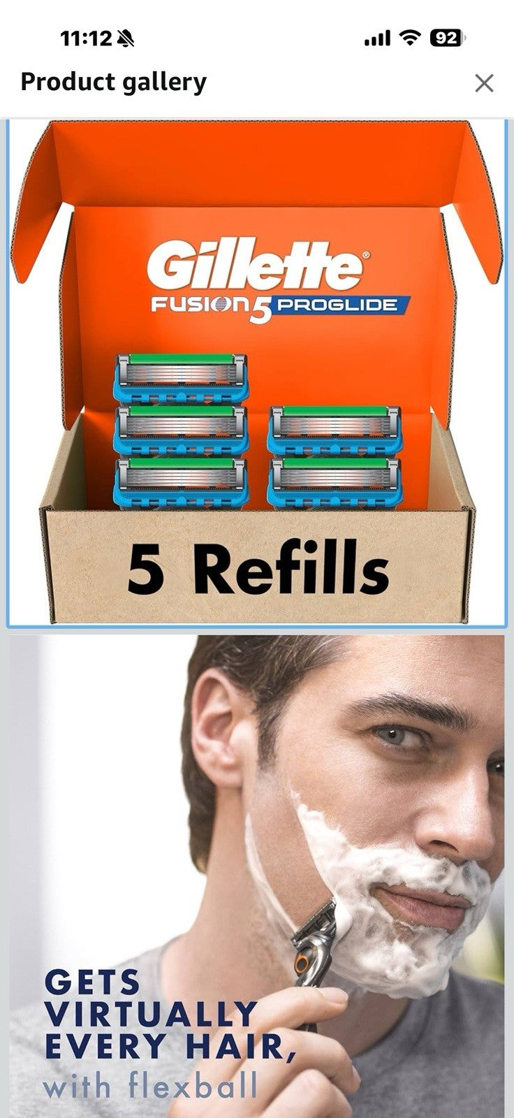 Gillette Fusion5 ProGlide Razor Refills for Men, 5 Razor Cartridges