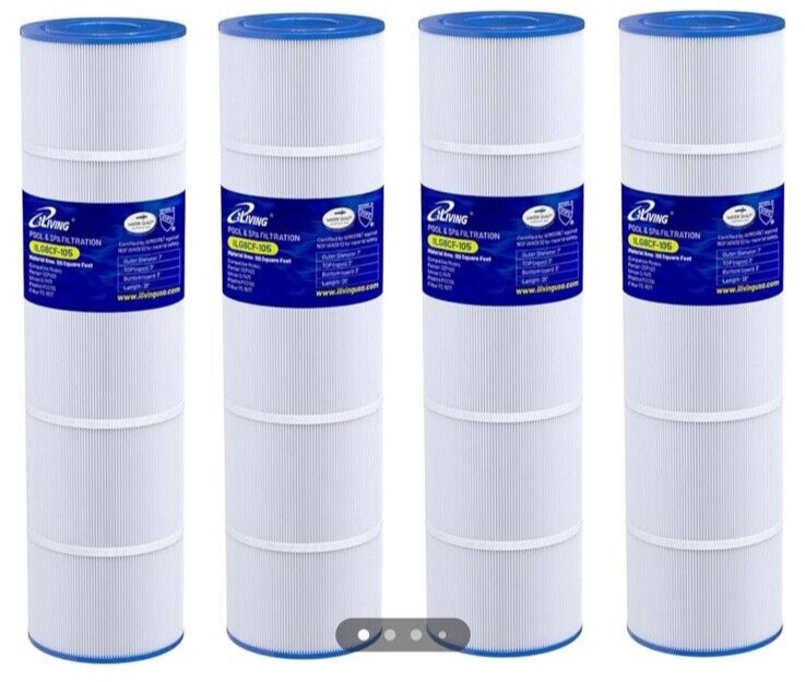 iLiving ILG8CF-105 Pool Spa Water Filter Cartridge, White & Blue