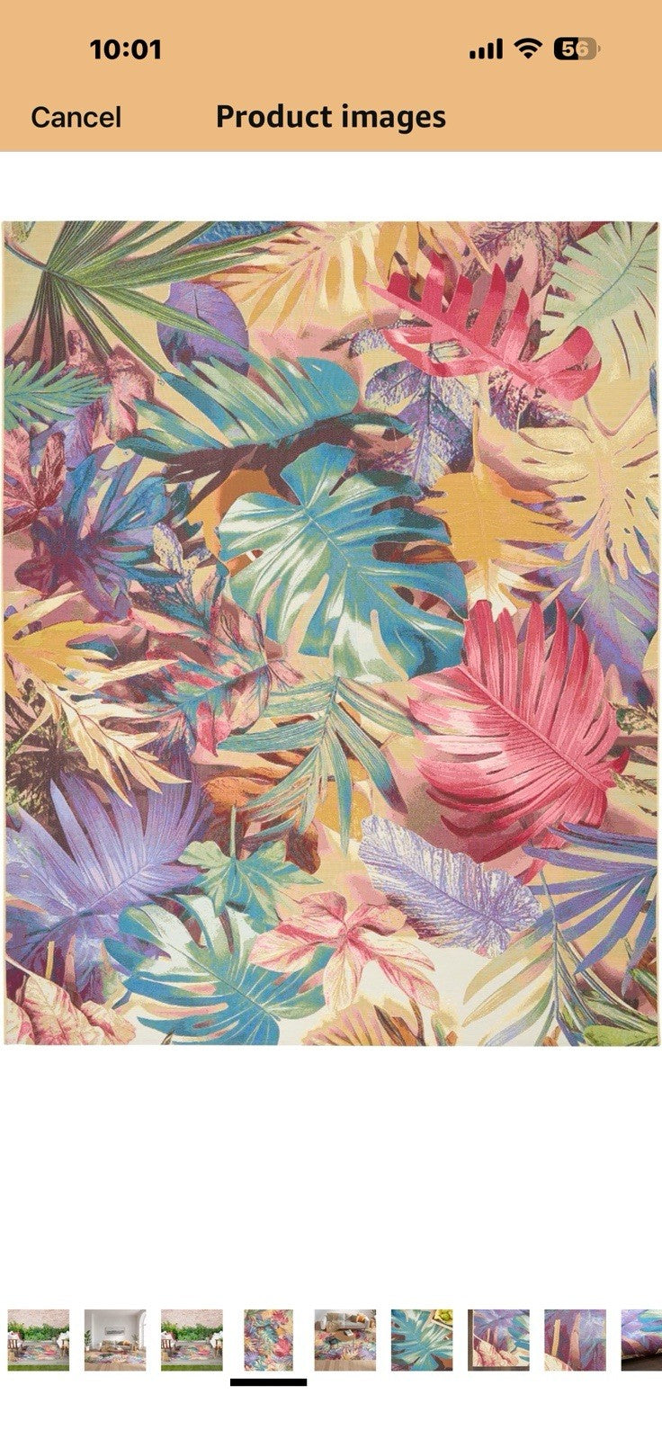 Nourison Home Color Splash Multicolor 5'3" x 7'3" Area Rug - Easy Clean, 
