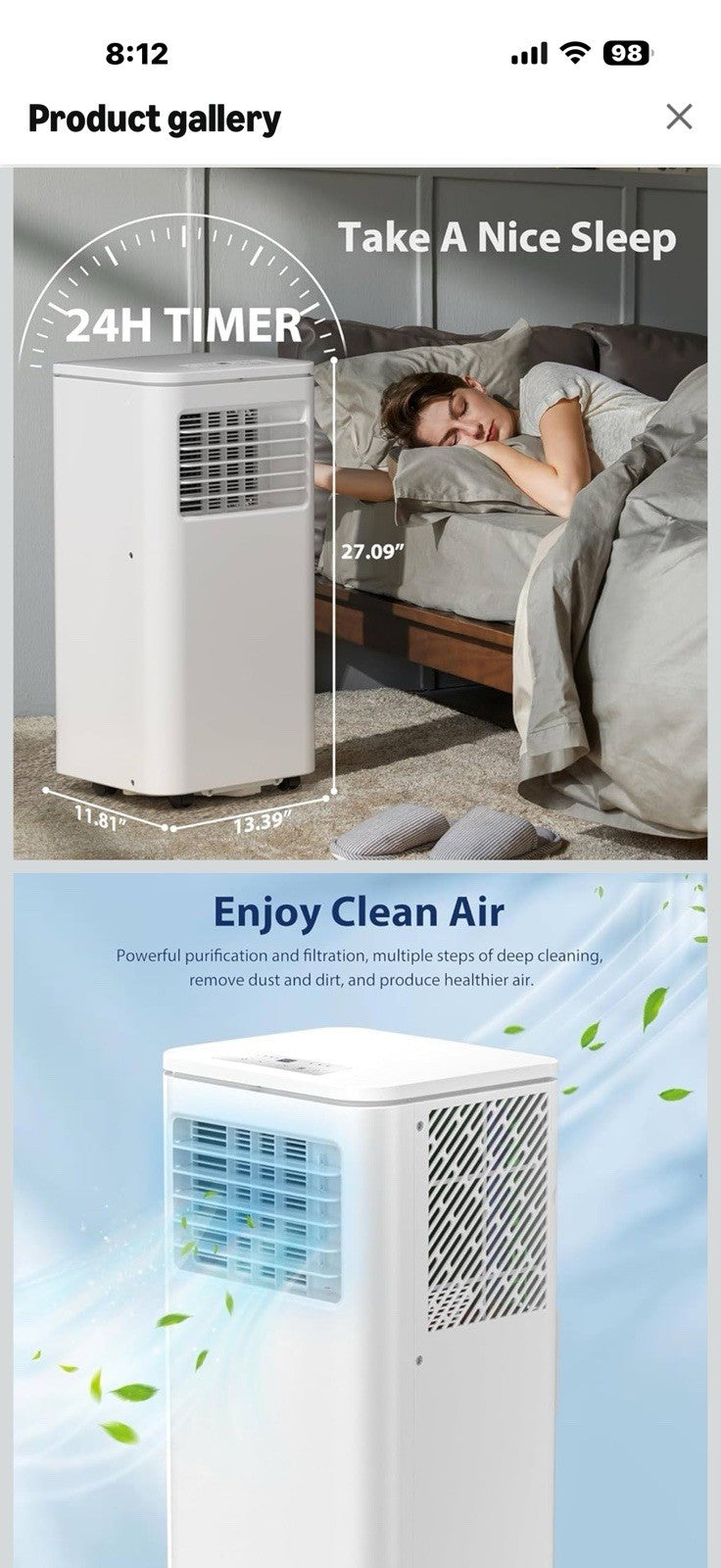 Antarctic Star 10000 BTU Portable Air Conditioner, Portable AC Unit with 4-in-1 