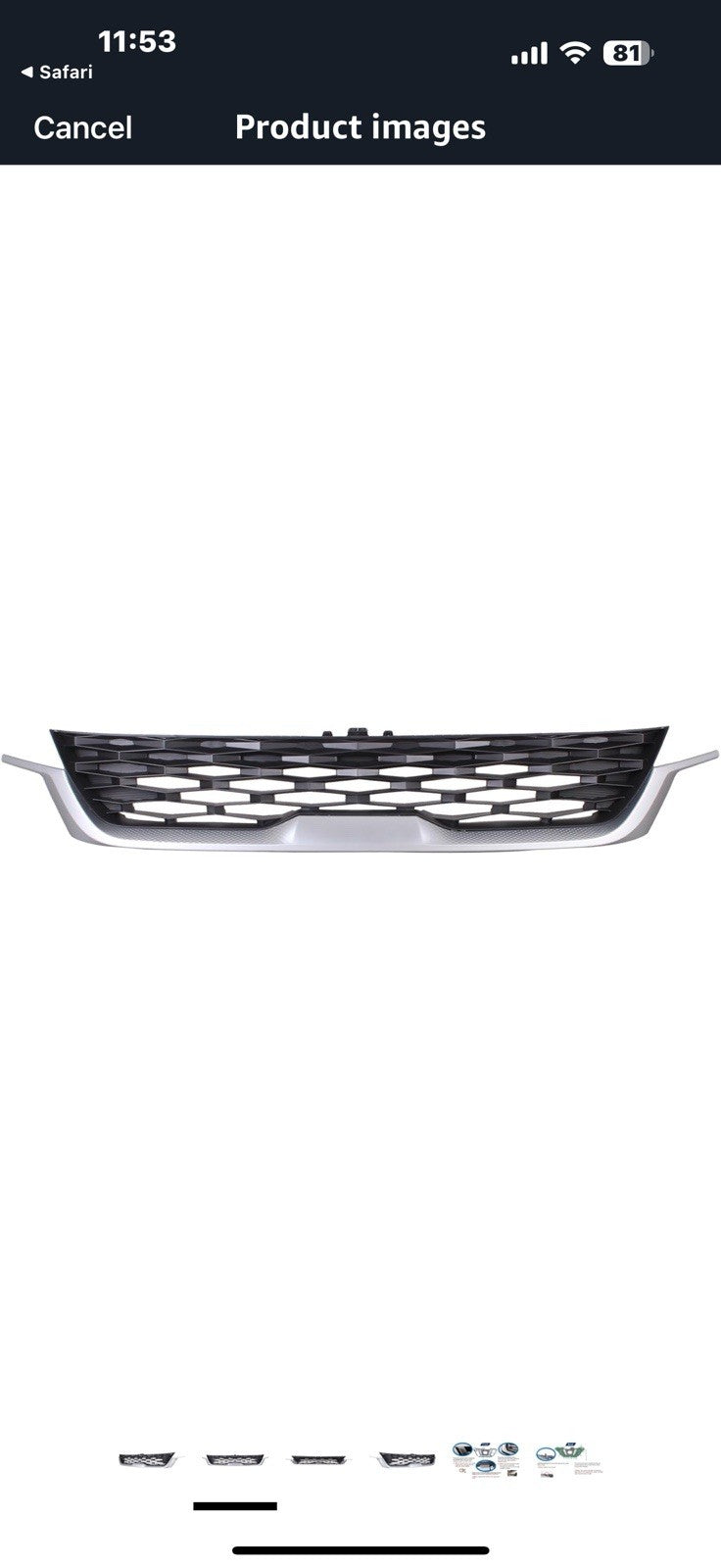 Front Grille Compatible with 2021 Kia Seltos EX/Nightfall/S/SX with Chrome