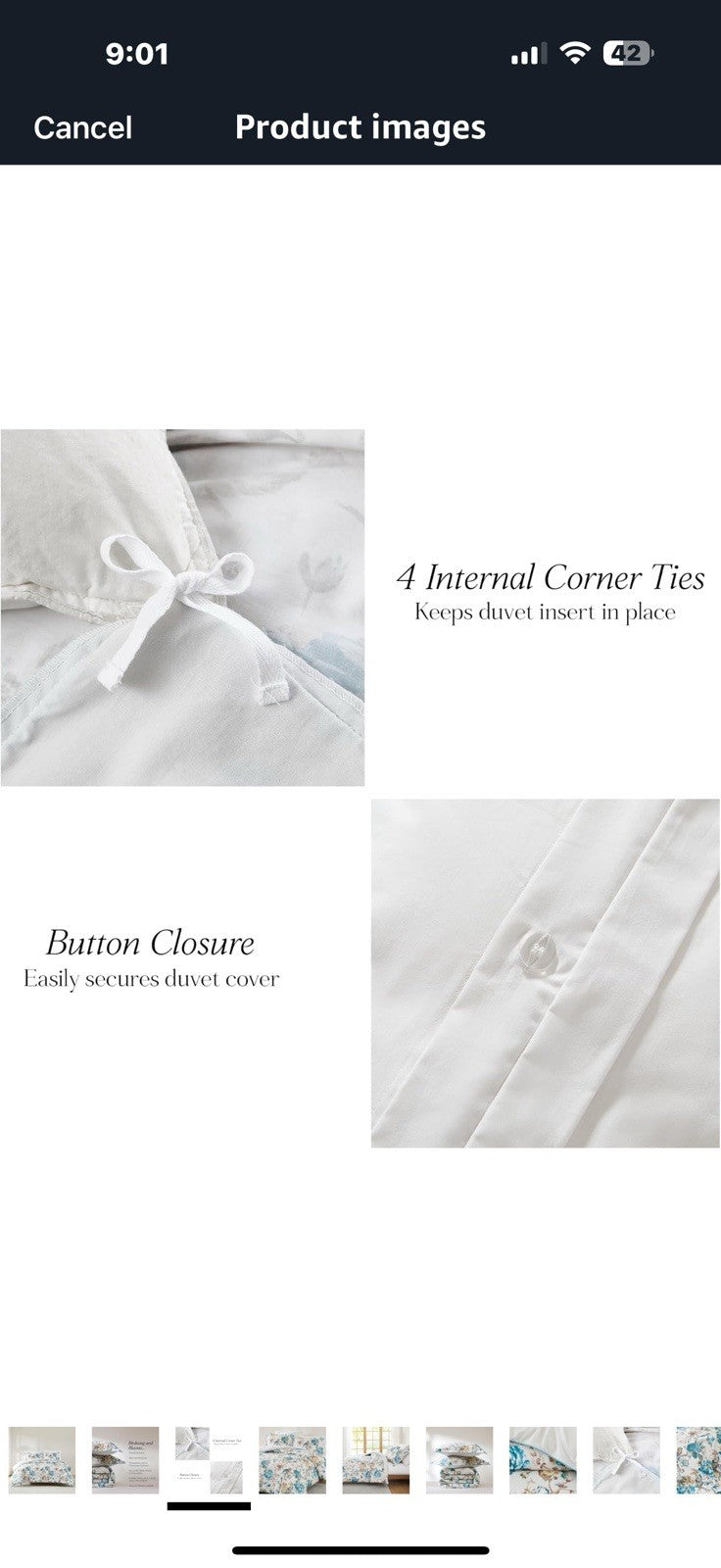 Lush Decor Bird and Hydrangea Cotton Duvet Cover 3 Piece Set King 