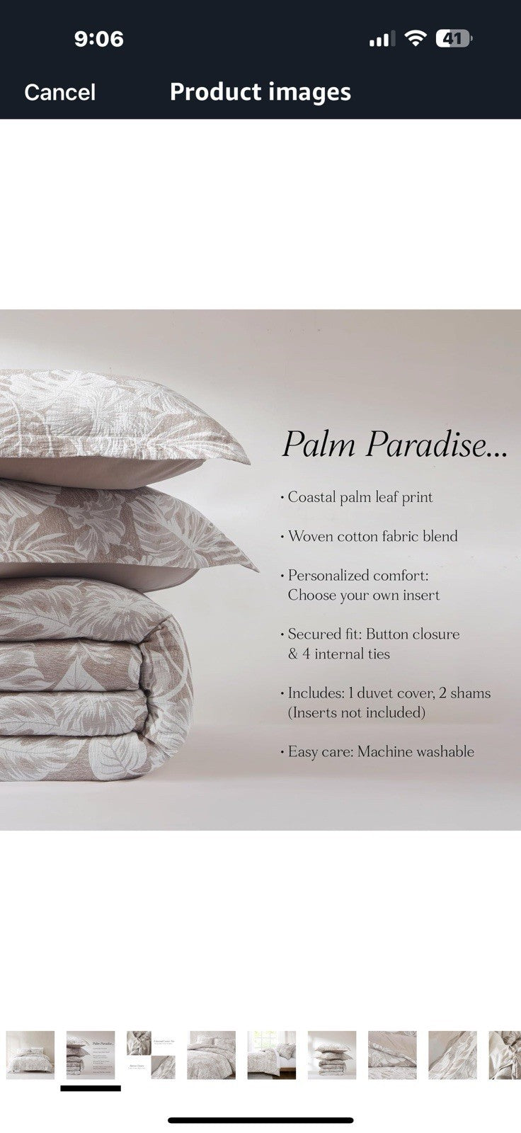 Lush Decor Bali Tropical Leaves Gauze Jacquard Duvet Cover 3 Piece Set King