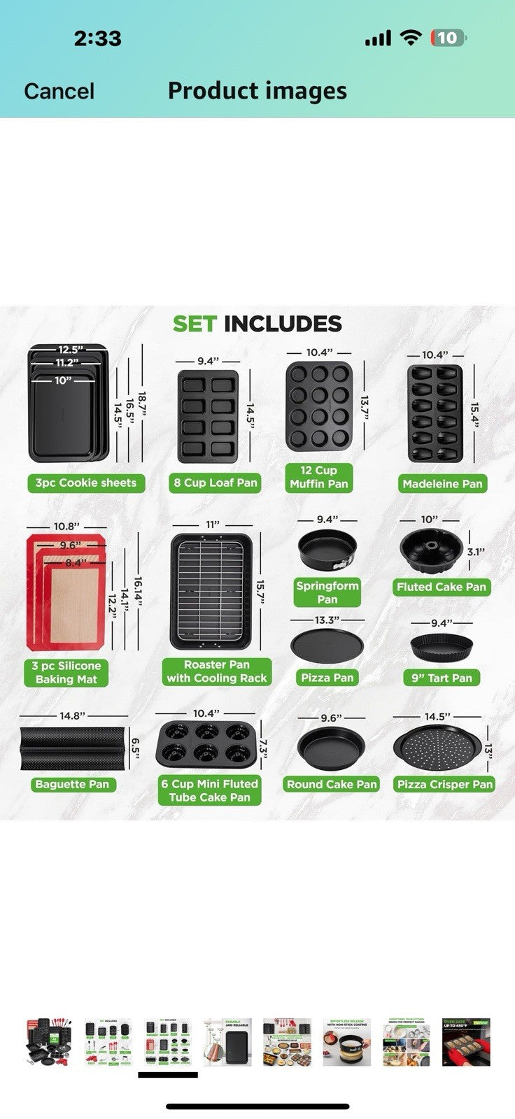 NutriChef 42-Piece Ultimate Nonstick Bakeware Set - Carbon Steel