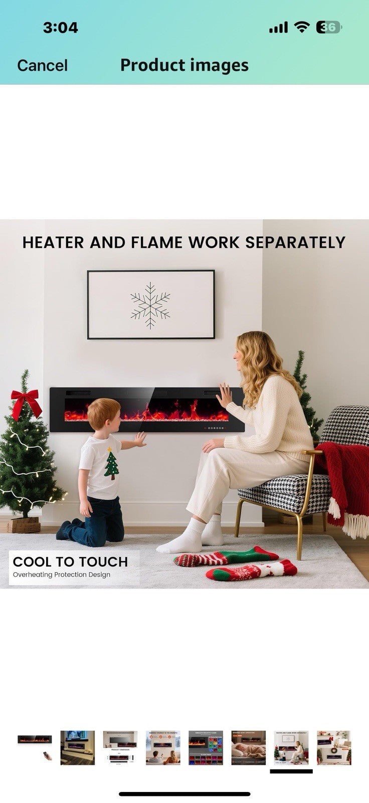 Electric Fireplace 68 inch, Recessed and Wall Mounted Electric Fireplace 