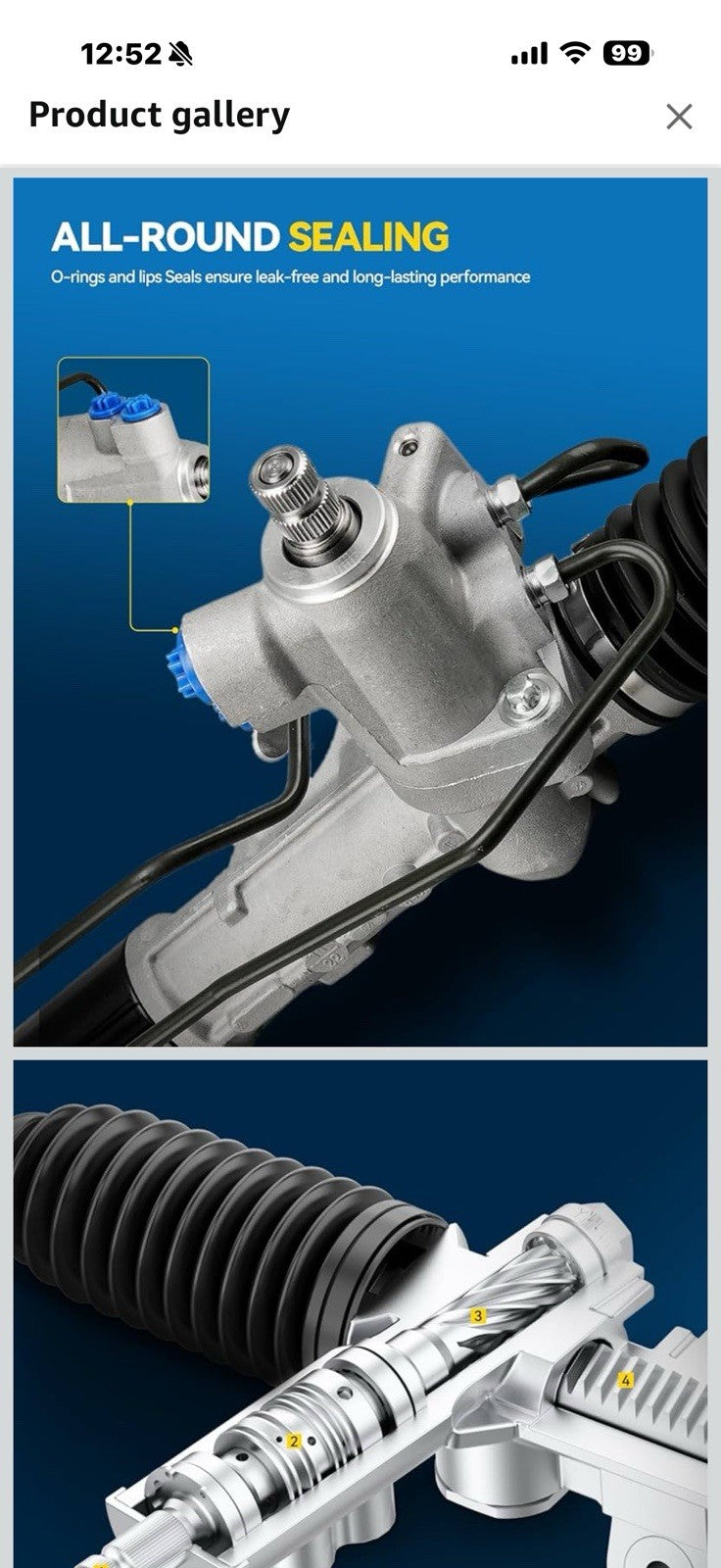 PHILTOP Hydraulic Power Steering Rack and Pinion for 2009-2014 